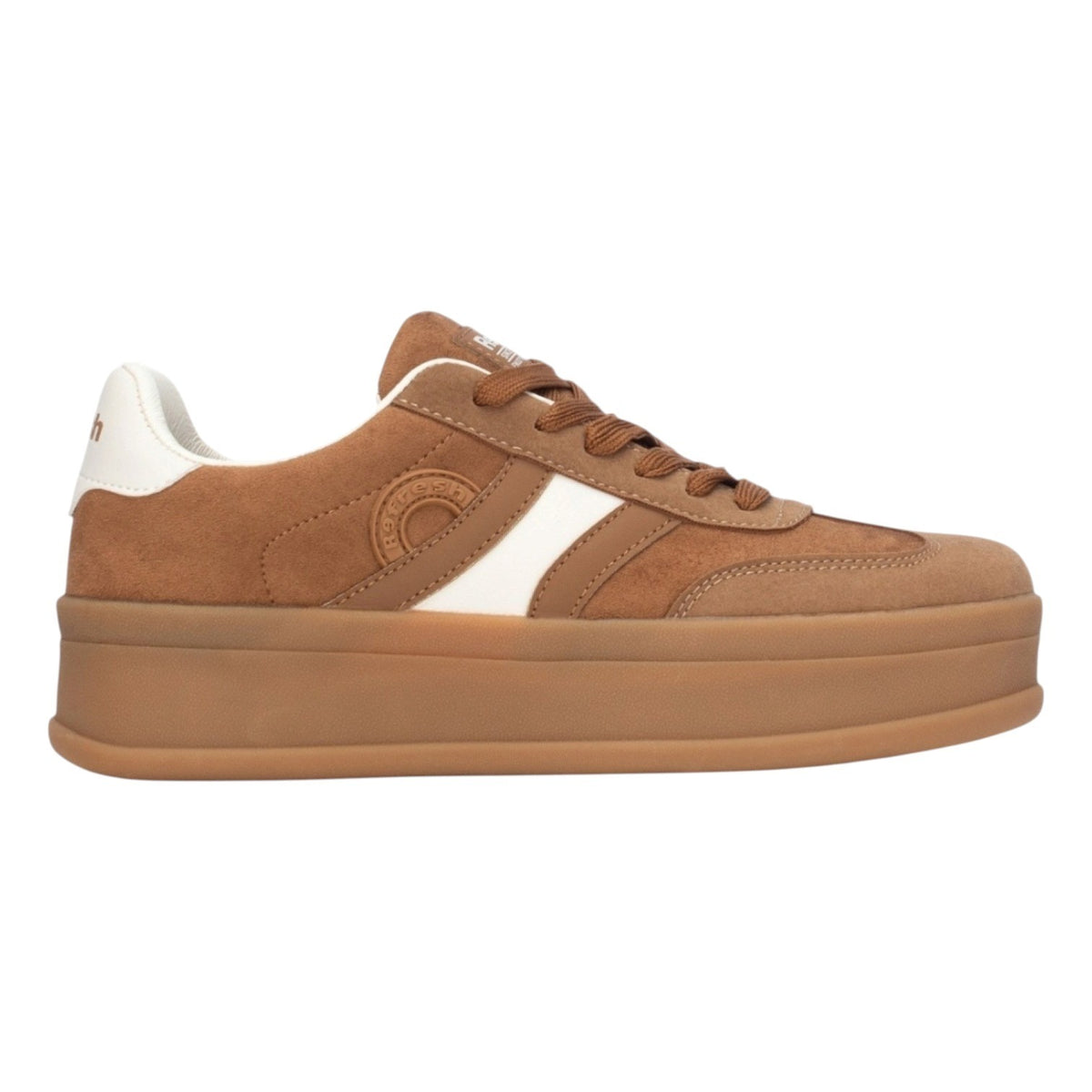 Refresh Sneakers Platform Donna in Camoscio Sintetico Cammello