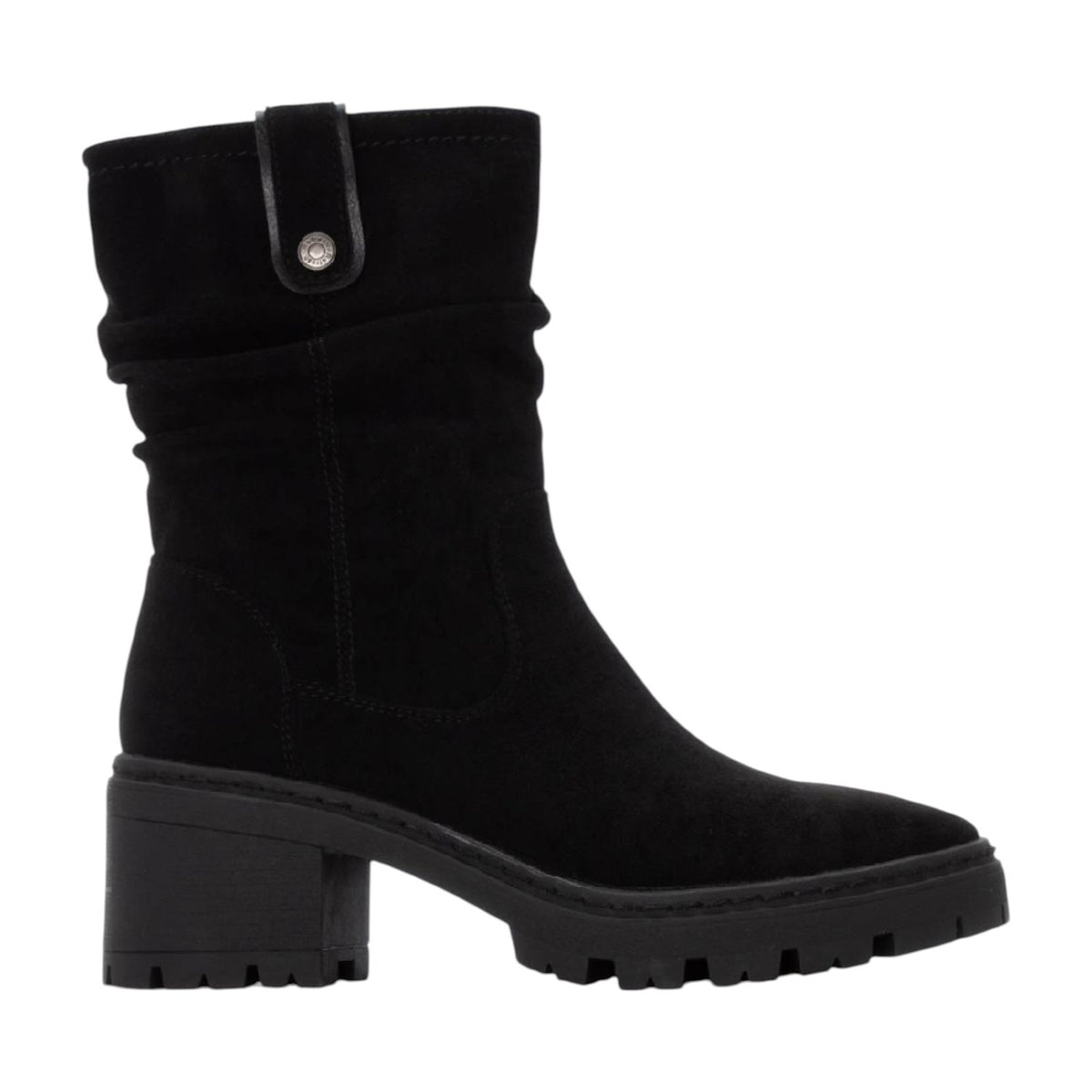Refresh Stivaletto Donna in Camoscio Nero con Arriccio e Tacco Alto 70mm
