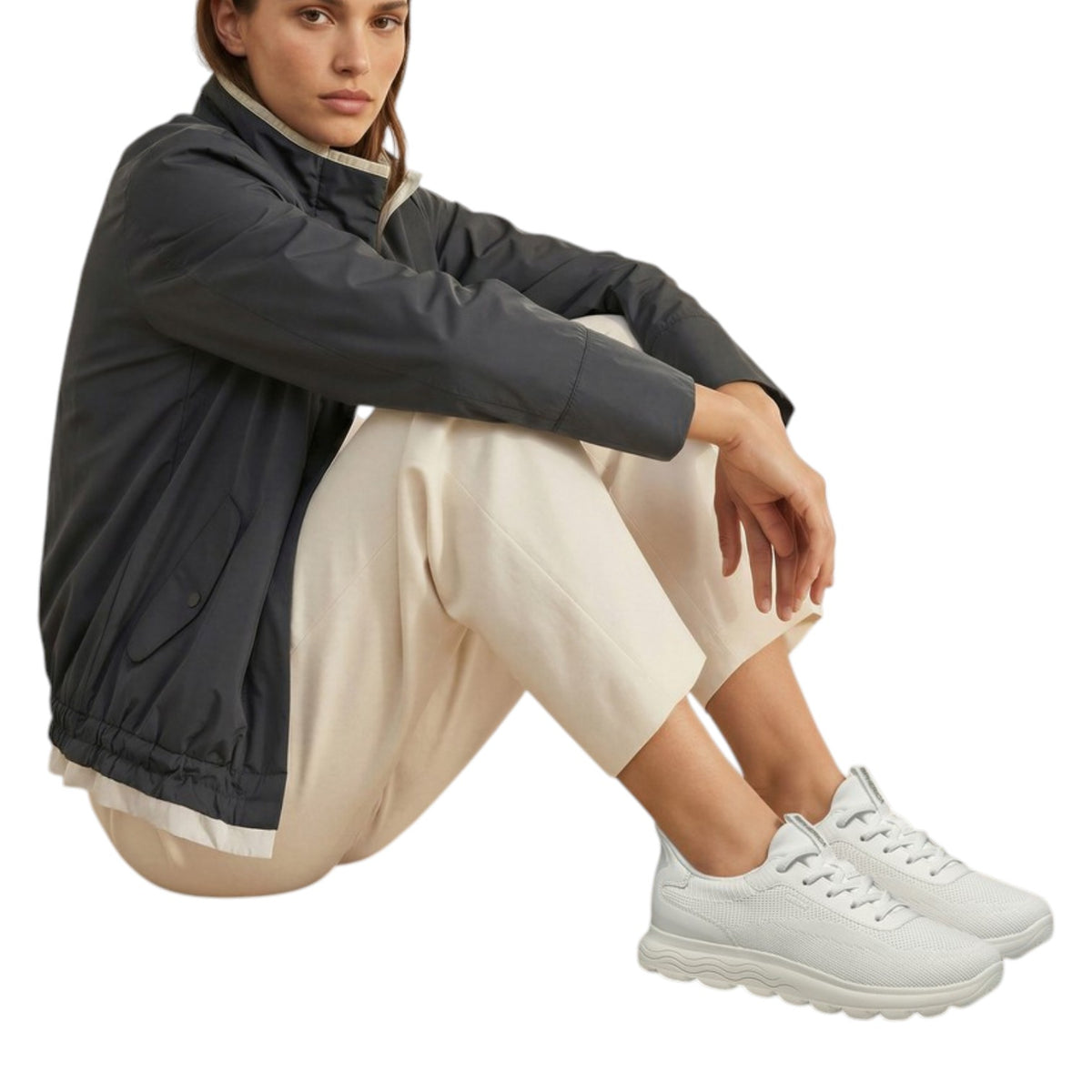 Geox Slip On Donna Spherica Plus in Tessuto Bianco