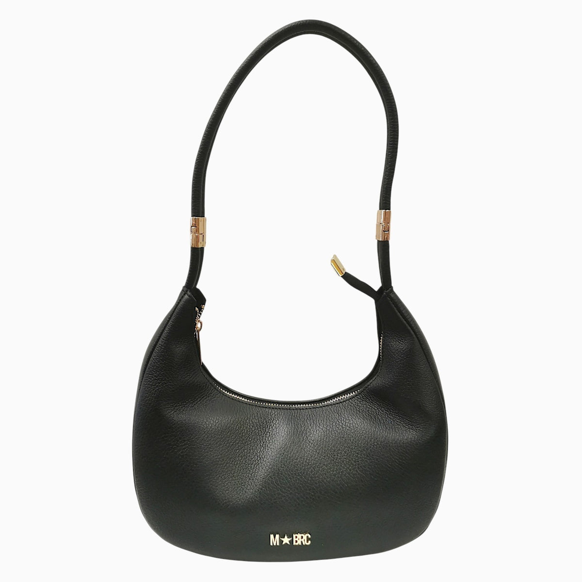 M Brc Borsa a Spalla Donna Linea Tubolar in Pelle Nera Media