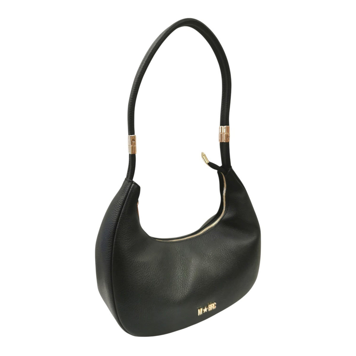 M Brc Borsa a Spalla Donna Linea Tubolar in Pelle Nera Media