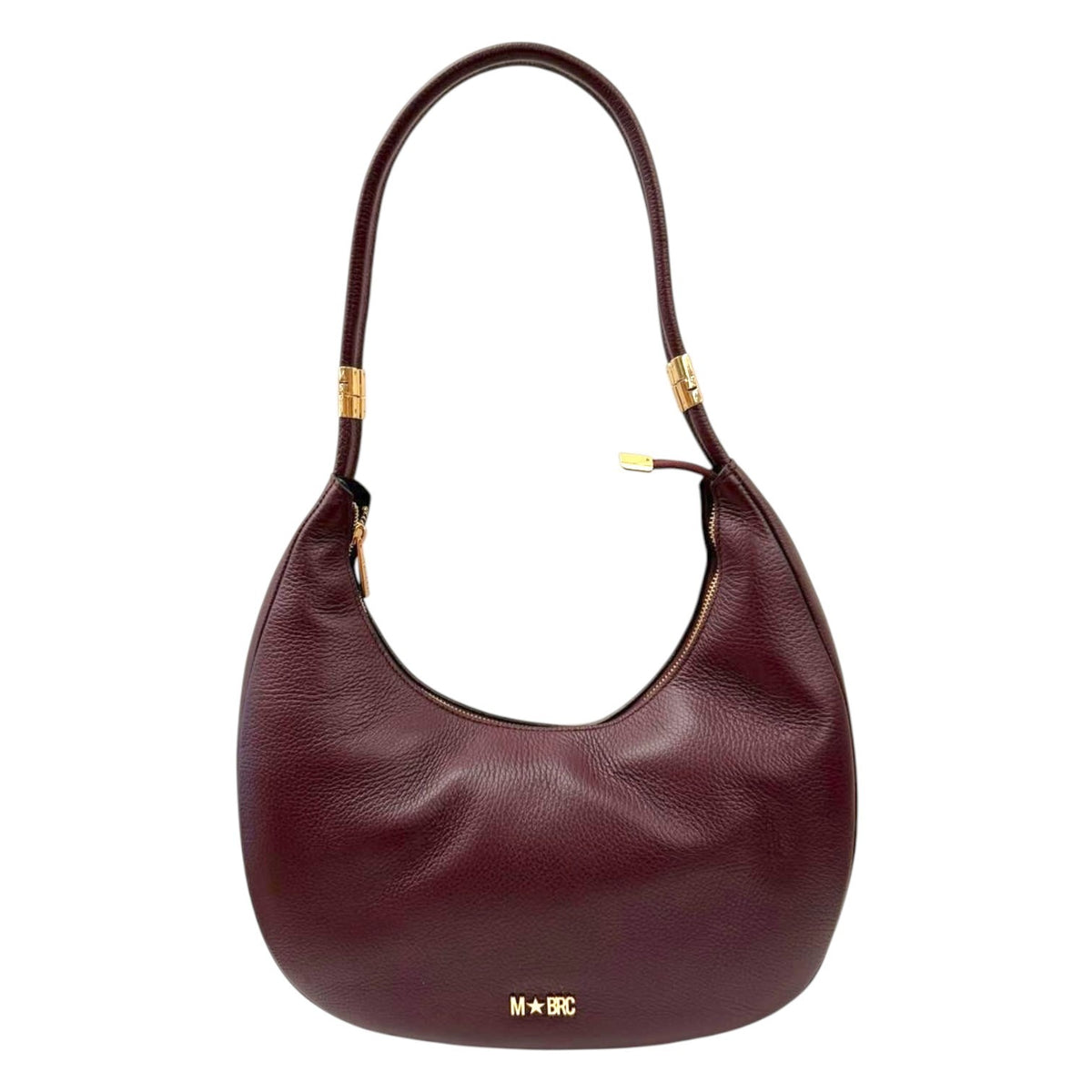 M Brc Borsa a Spalla Donna Linea Tubolar in Pelle Borgogna Media