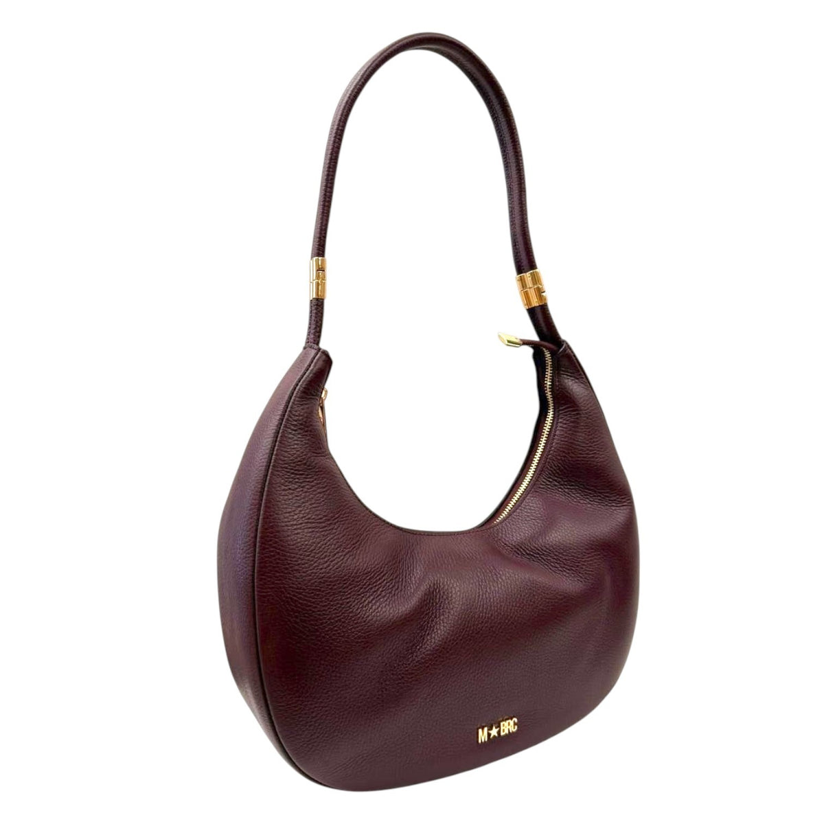 M Brc Borsa a Spalla Donna Linea Tubolar in Pelle Borgogna Media