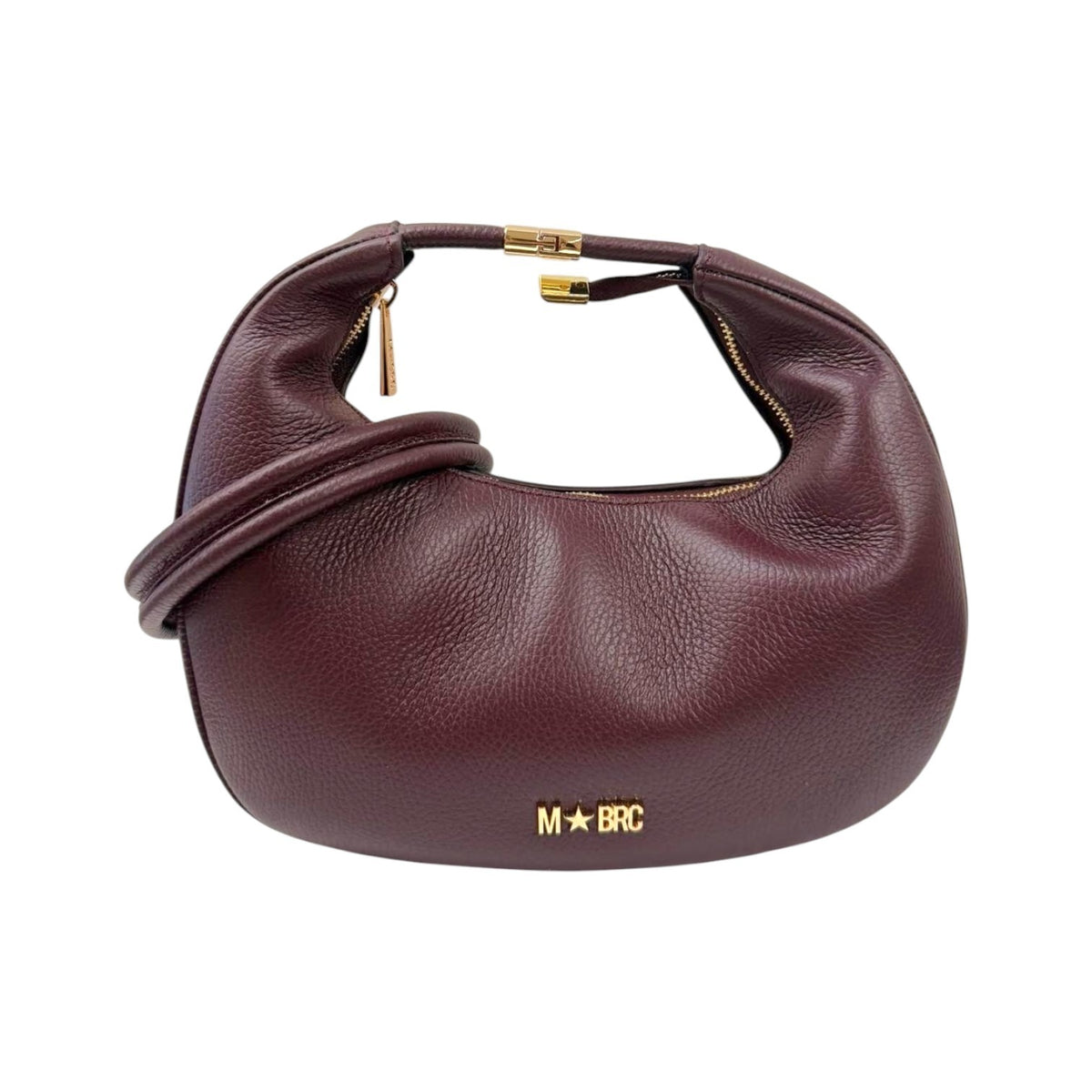 M Brc Borsa a Spalla Donna Linea Tubolar in Pelle Borgogna Piccola