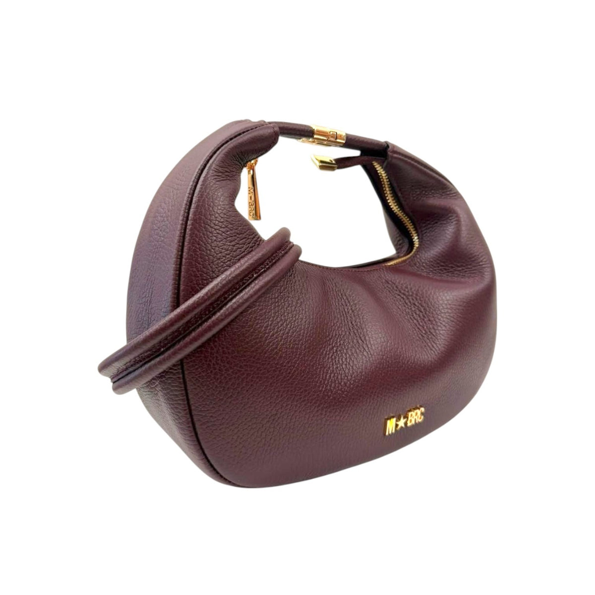 M Brc Borsa a Spalla Donna Linea Tubolar in Pelle Borgogna Piccola