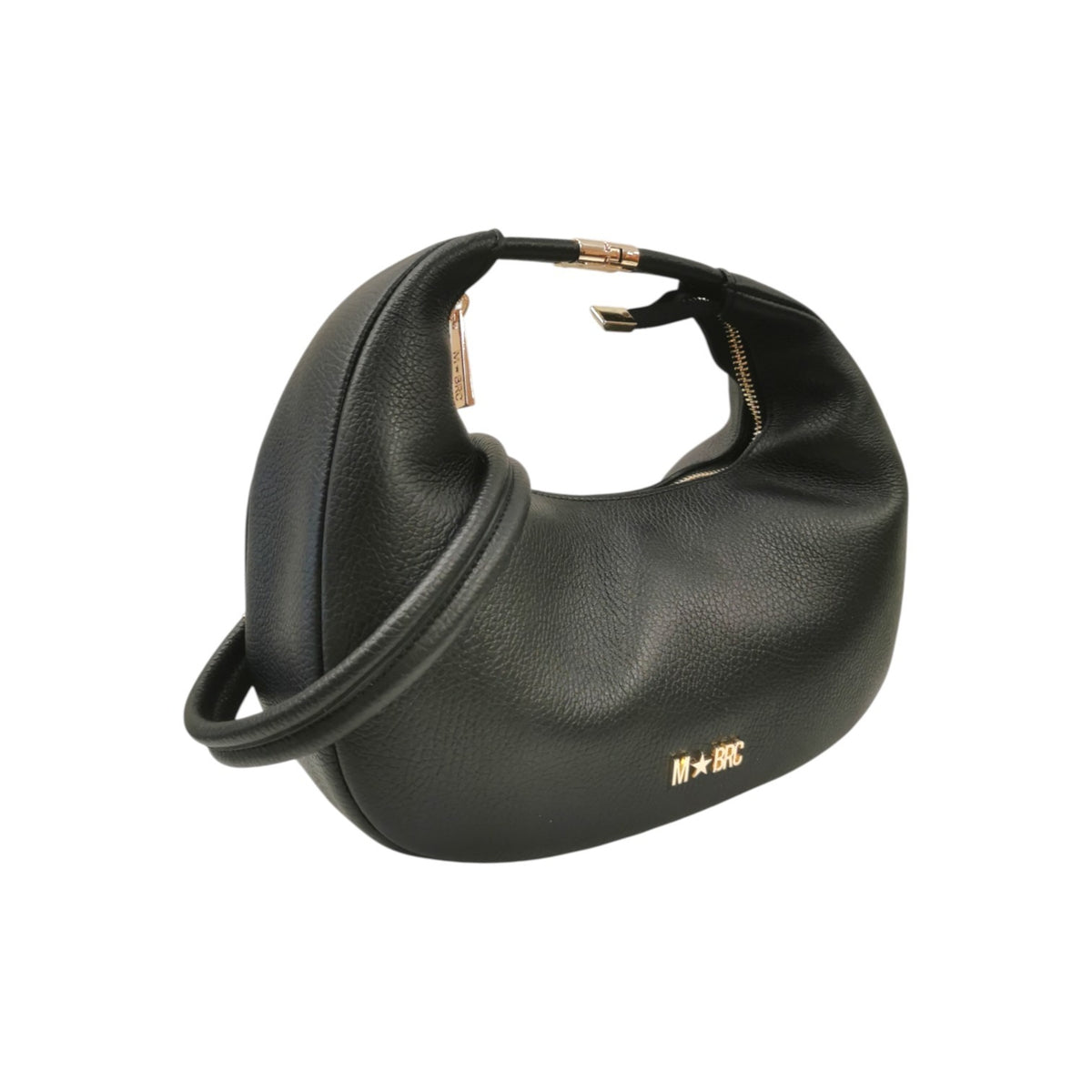 M Brc Borsa a Spalla Donna Linea Tubolar in Pelle Nera Piccola