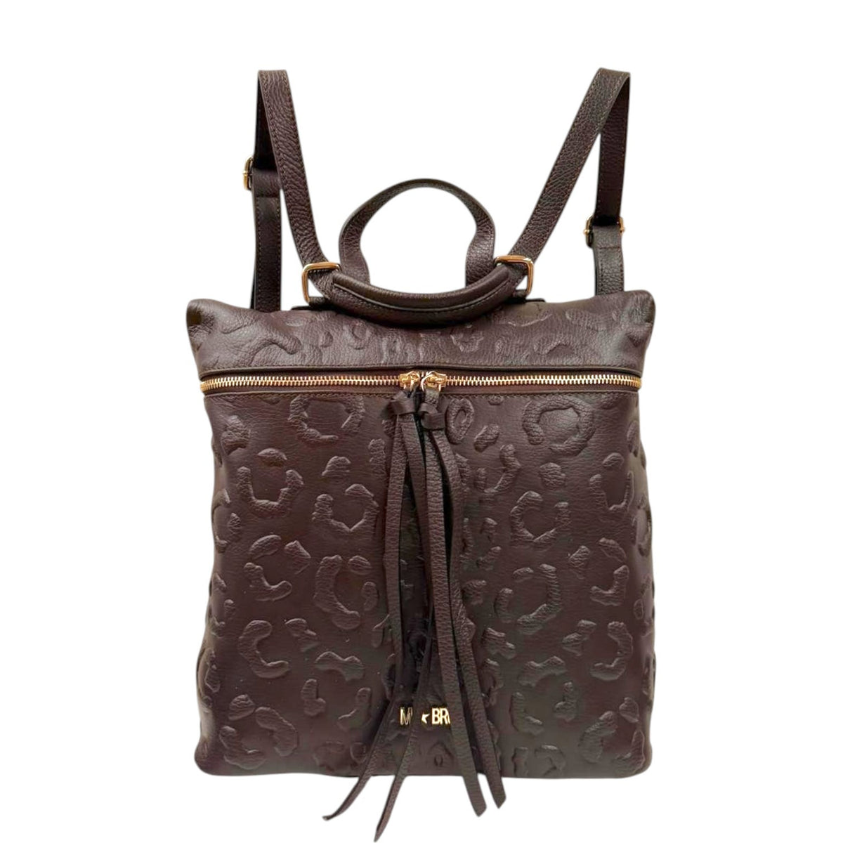M Brc Zaino Donna Linea Print in Pelle Moro