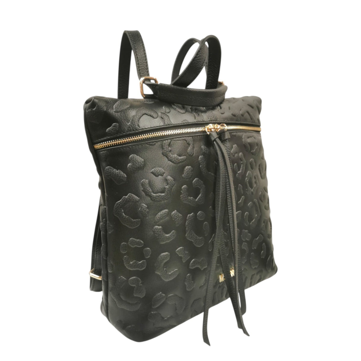 M Brc Zaino Donna Linea Print in Pelle Nera