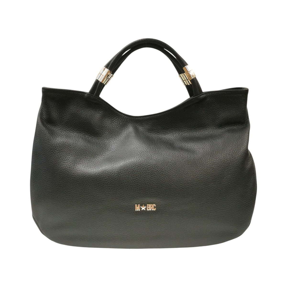 M Brc Borsa a Spalla Donna Linea Tubolar Grande Nera con Doppio Manico