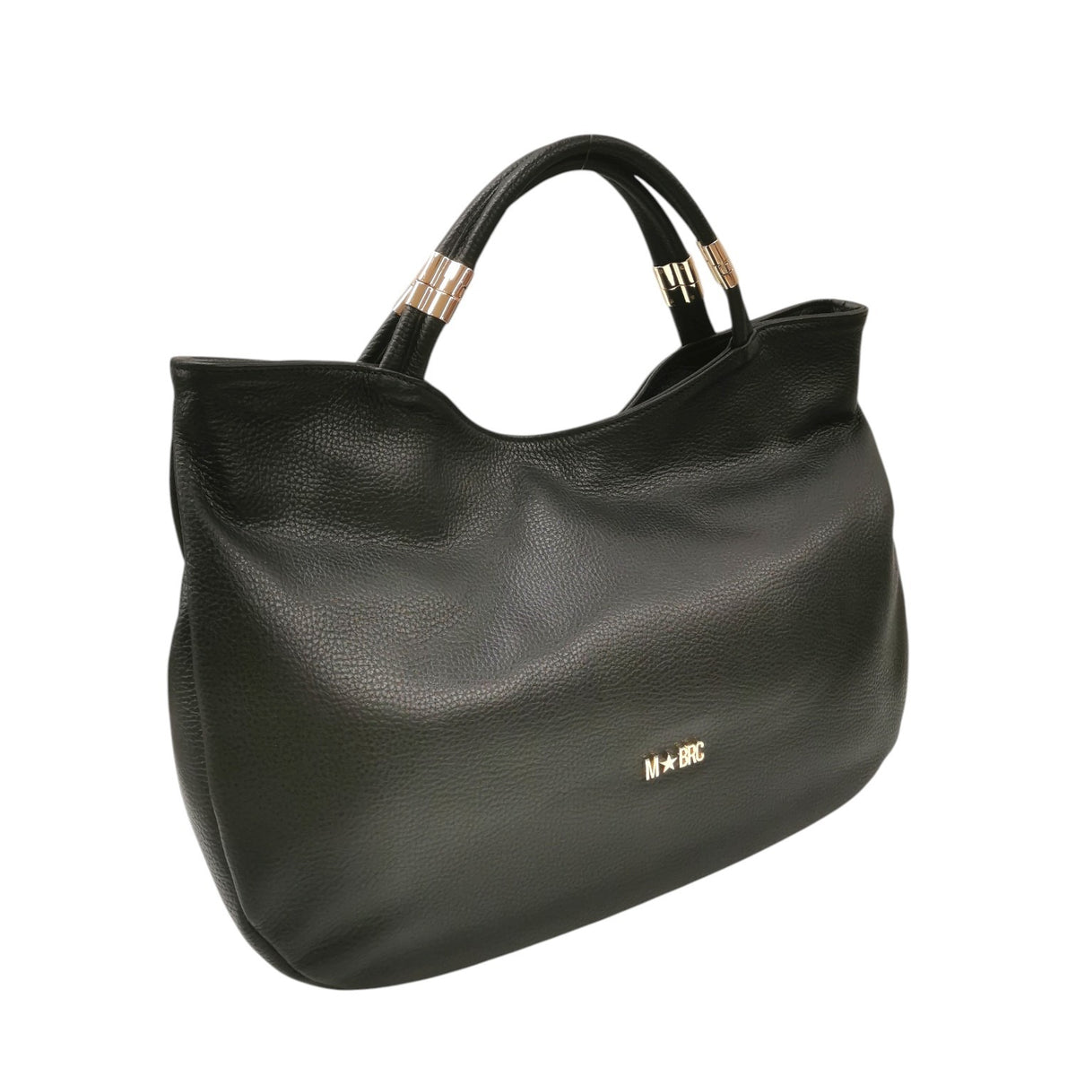 M Brc Borsa a Spalla Donna Linea Tubolar Grande Nera con Doppio Manico