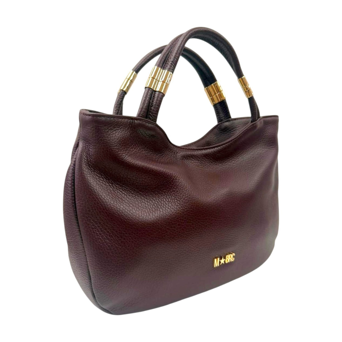 M Brc Borsa a Spalla Donna Linea Tubolar Borgogna Media con Doppio Manico