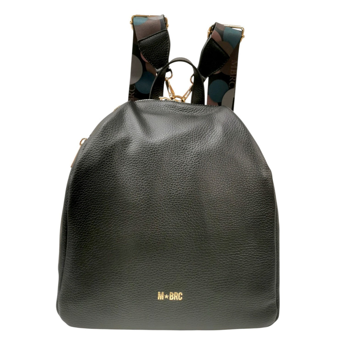 M Brc Zaino Donna in Pelle Nera con Doppi Spallacci Linea Obona