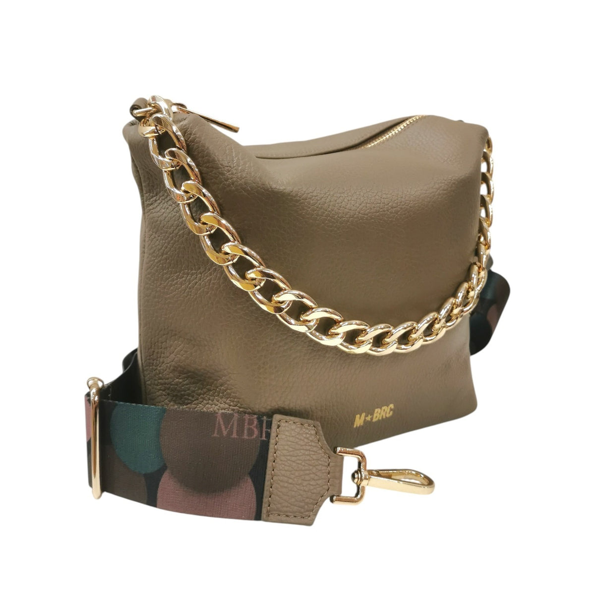 M Brc Borsa a Mano Donna Linea Obona Tortora con Catena e Tracolla