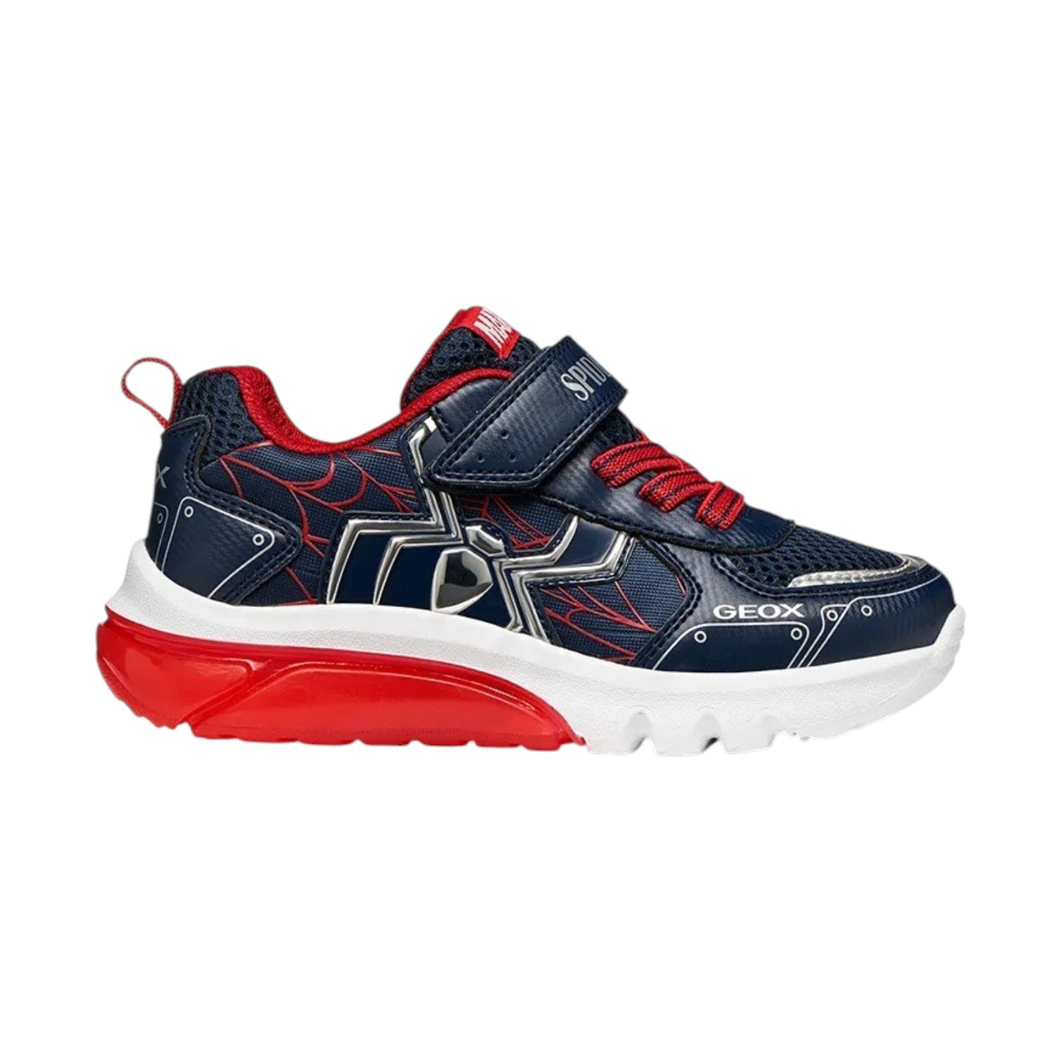 Geox Sneakers Bambino Spiderman Blu Rosso con Luci