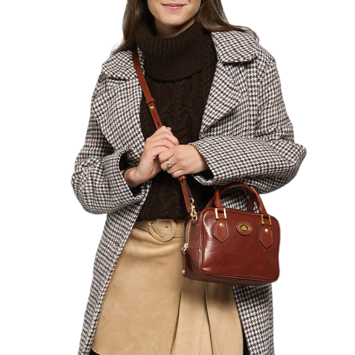 The Bridge Mini Bauletto Donna in Pelle Cuoio con Tracolla