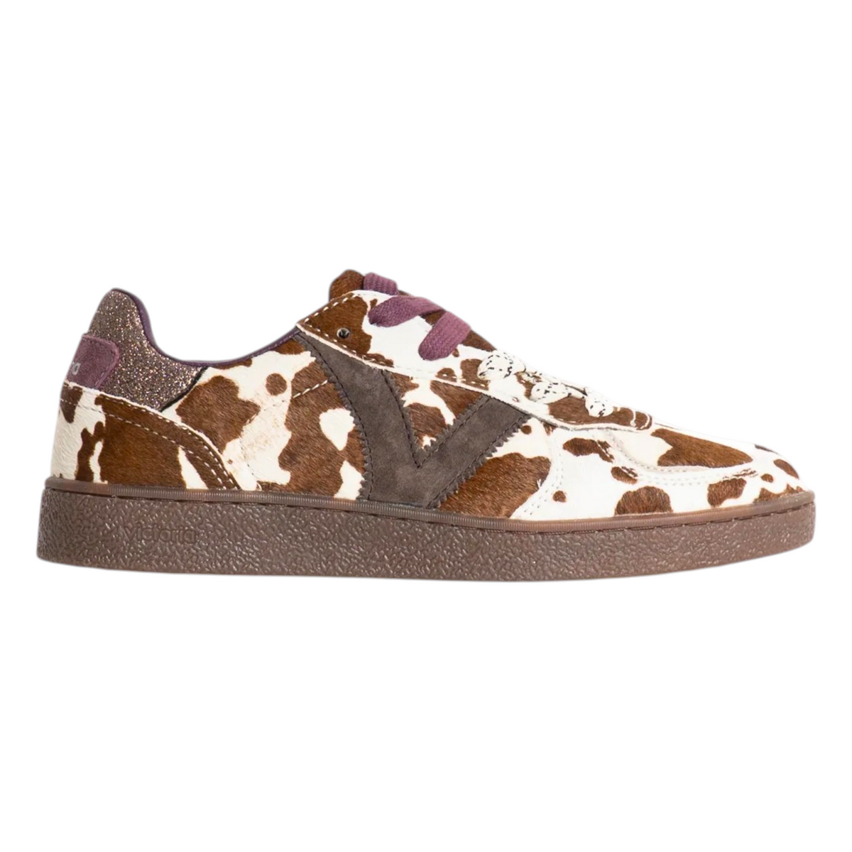 Victoria Sneakers Donna Marrone in Cavallino con Doppio Laccio