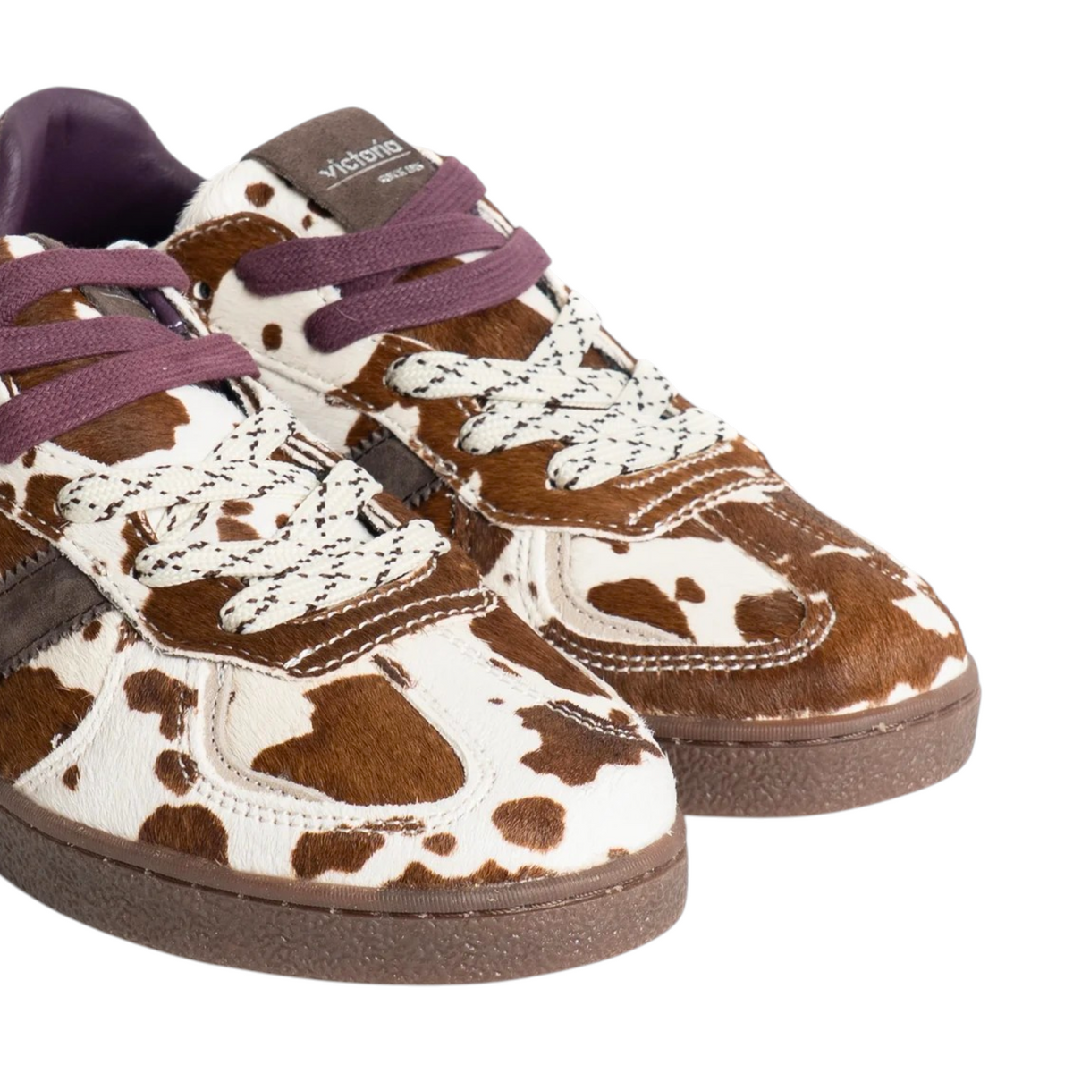 Victoria Sneakers Donna Marrone in Cavallino con Doppio Laccio