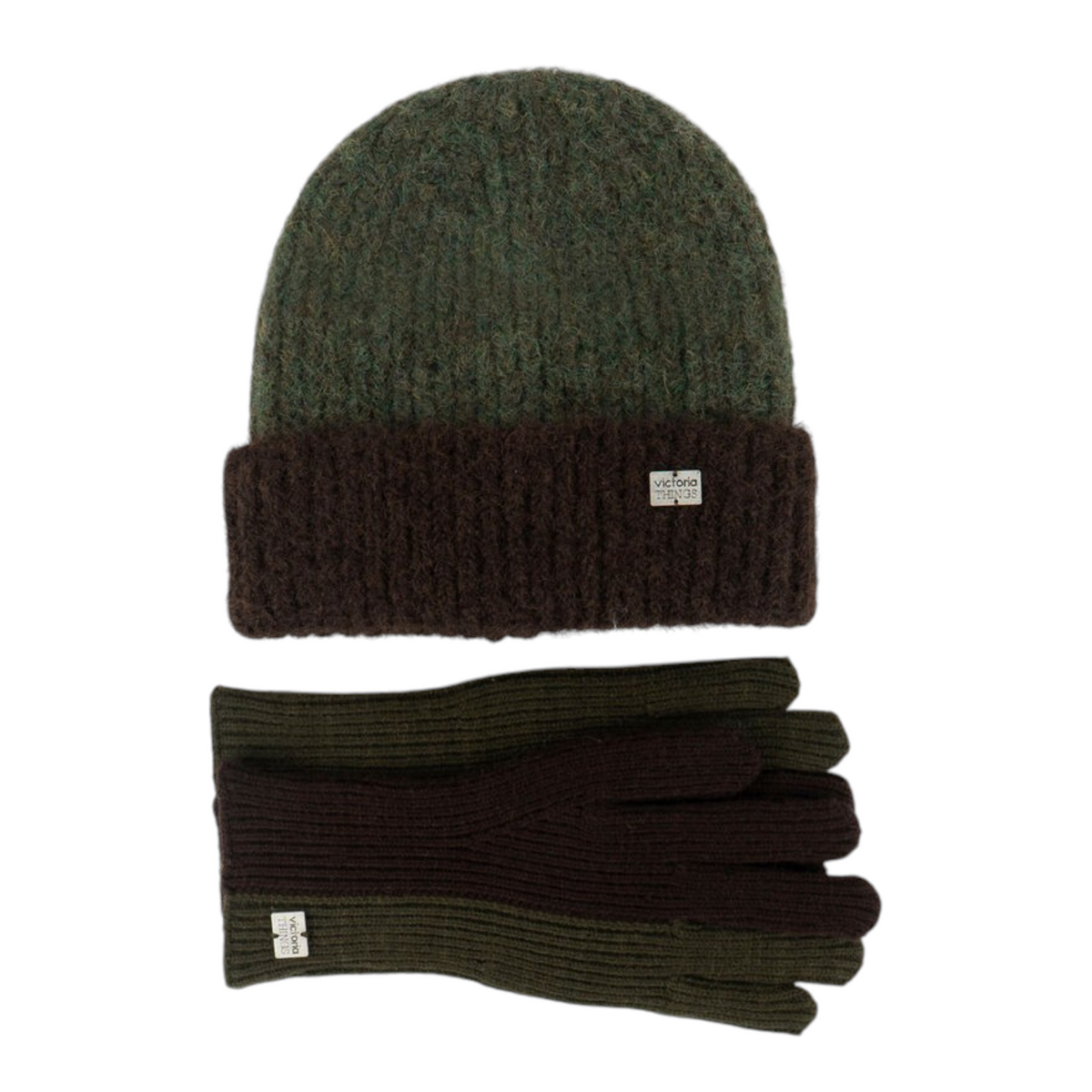 Victoria Set Donna Coordinato Guanti e Cappello Kaki