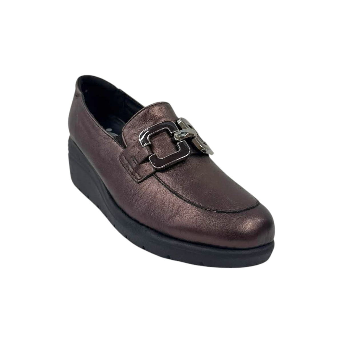 Susimoda Mocassino Donna in Pelle Bronzo con Accessorio e Zeppa Alta 60mm