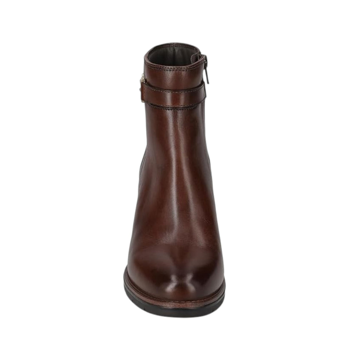 Valleverde Tronchetto Donna in Pelle Marrone con Tacco Largo Alto 65mm