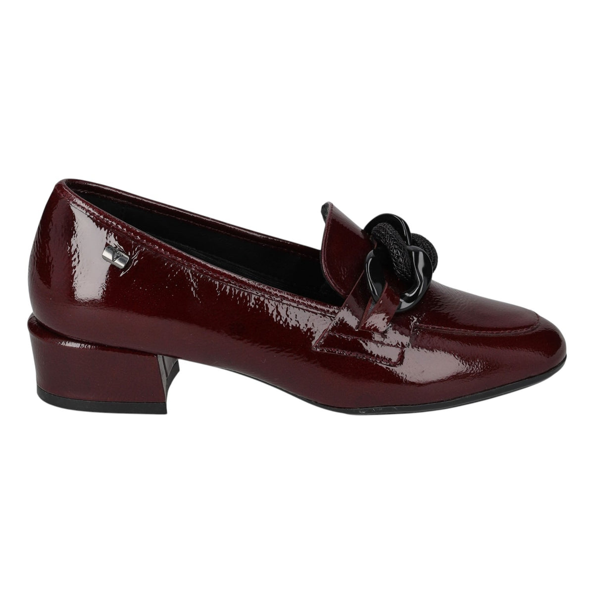 Valleverde Mocassino Donna Bordeaux in Naplak con Tacco Alto 30mm e Catena