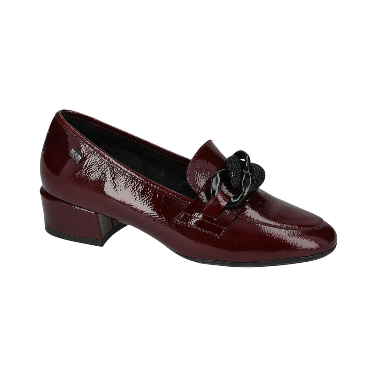 Valleverde Mocassino Donna Bordeaux in Naplak con Tacco Alto 30mm e Catena