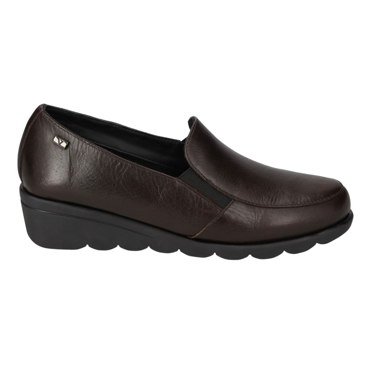 Valleverde Mocassino Donna in Pelle Marrone con Zeppa Alta 40mm