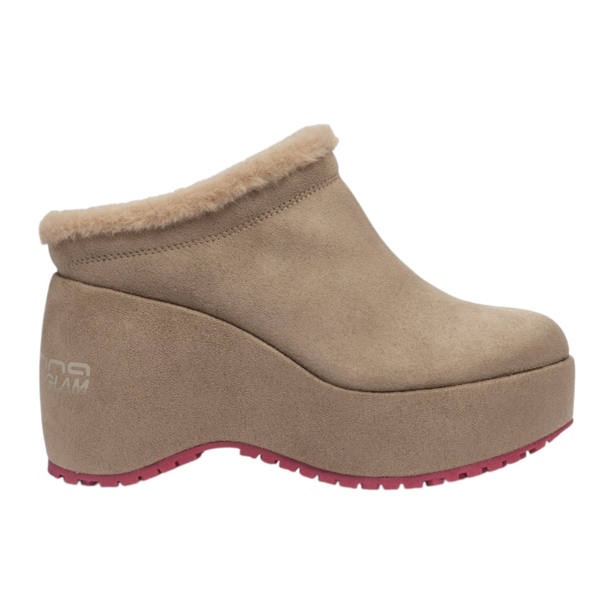 Fornarina Bubble Sabot Donna in Camoscio Tortora con Zeppa Alta 95mm