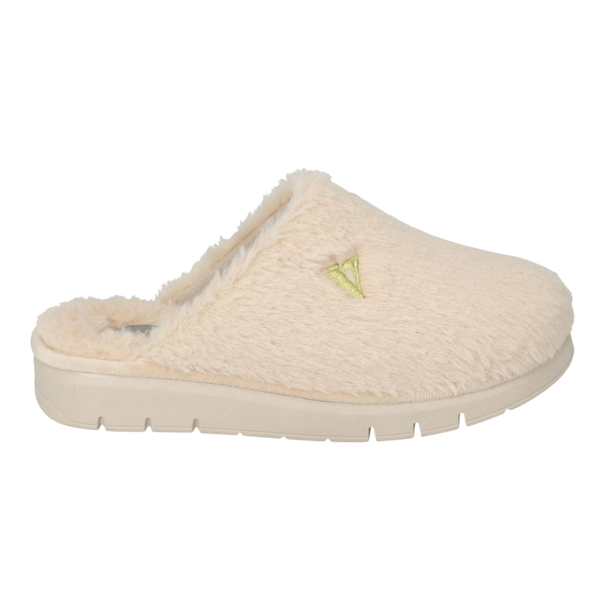Valleverde Pantofola Donna Beige con Pelliccia