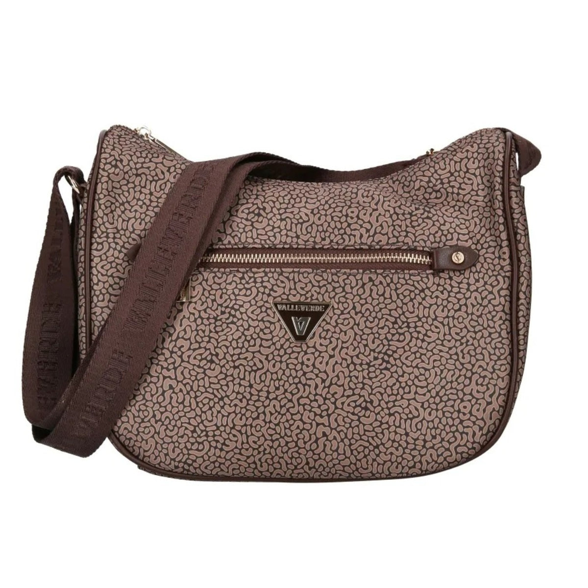 Valleverde Borsa a Spalla Donna in Tessuto Marrone