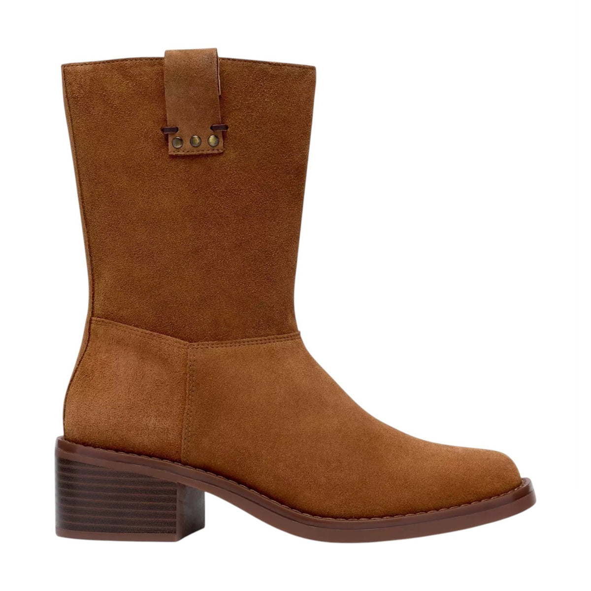 Clarks Digby Slouch Stivale Donna in Camoscio Cuoio e Tacco Alto 50mm
