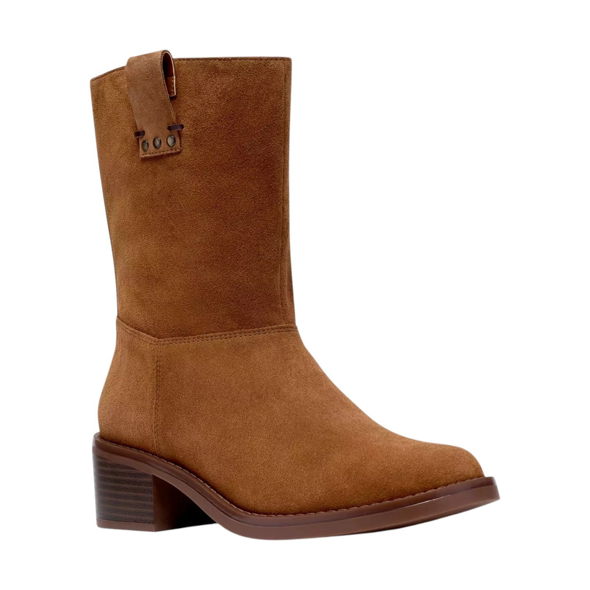 Clarks Digby Slouch Stivale Donna in Camoscio Cuoio e Tacco Alto 50mm