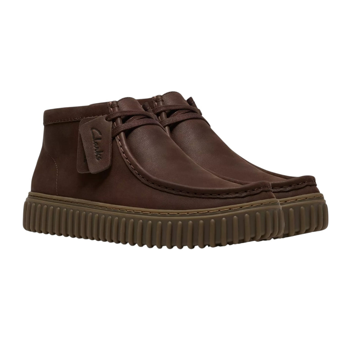 Clarks Torhill Hi Polacchino Uomo in Pelle Moro