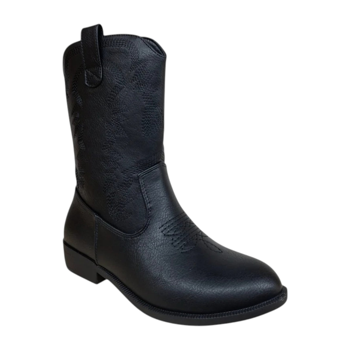 Asso Stivale Camperos Bambina in Ecopelle Nera Tacco 20mm