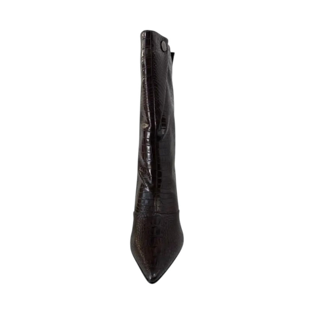 Luciano Barachini Tronchetto Donna Moro Effetto Cocco con Tacco Sottile Alto 90mm