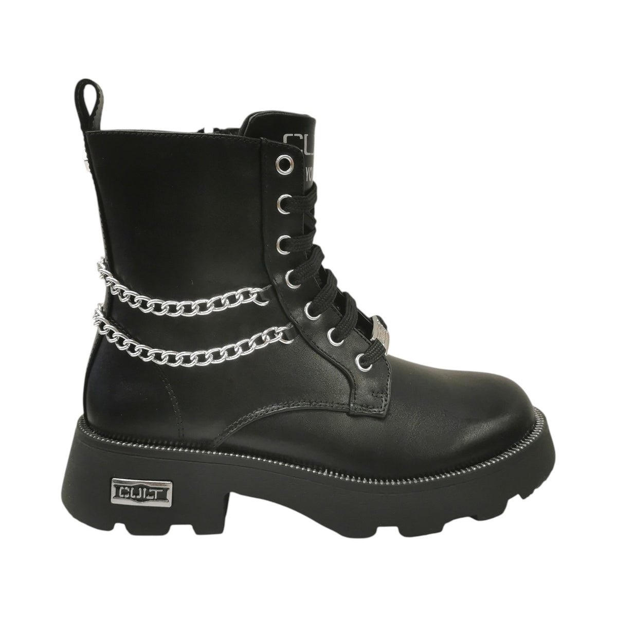 Cult Young Anfibio Bambina Nera con Catena Argento Numero 35/36/37/38