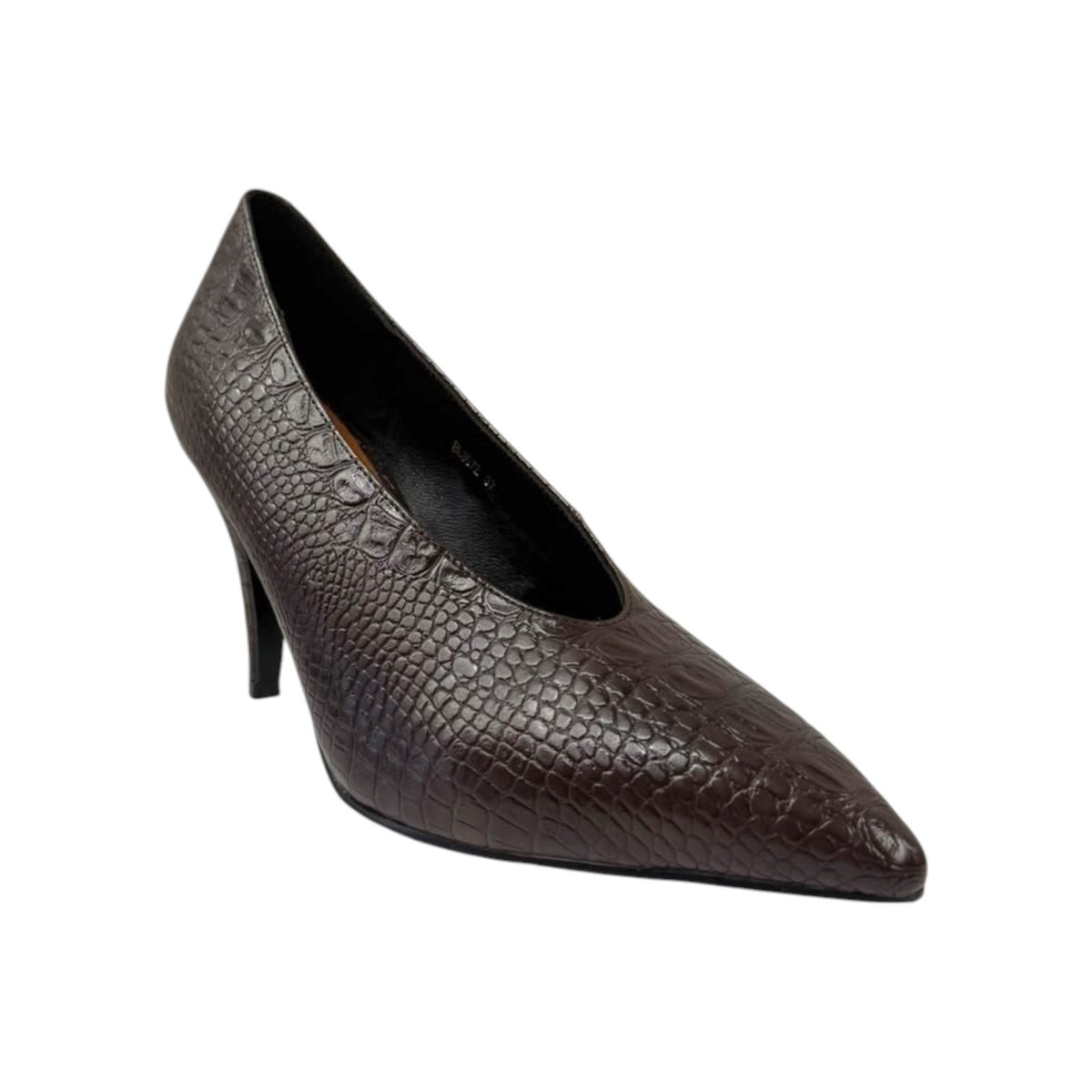 Luciano Barachini Dècollettè Donna Moro Effetto Cocco e Taccoa Stiletto Alto 90mm