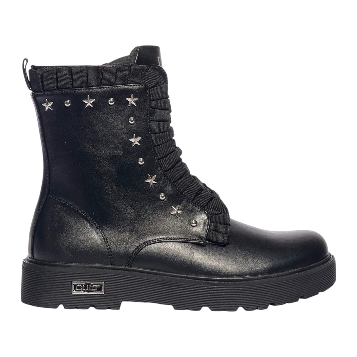 Cult Young Anfibio Bambina Nero con Rouches e Borchie