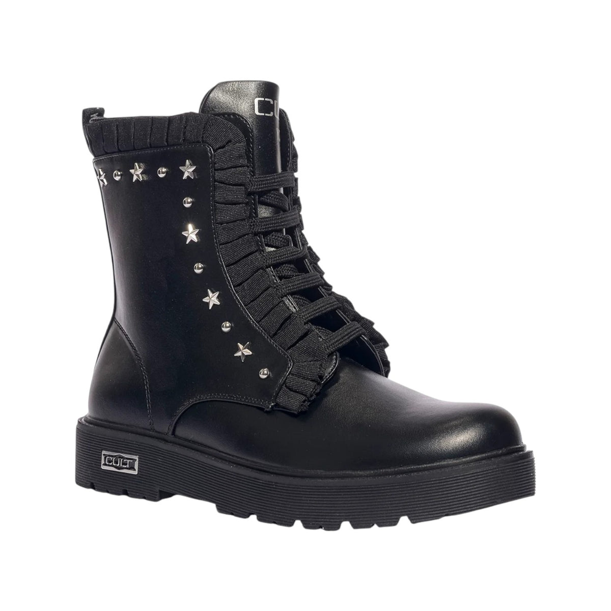 Cult Young Anfibio Bambina Nero con Rouches e Borchie