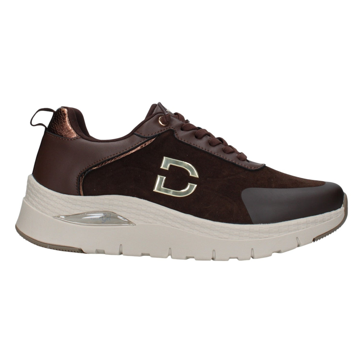 Donna Serena Sneakers Donna in Pelle e Camoscio Testa di Moro