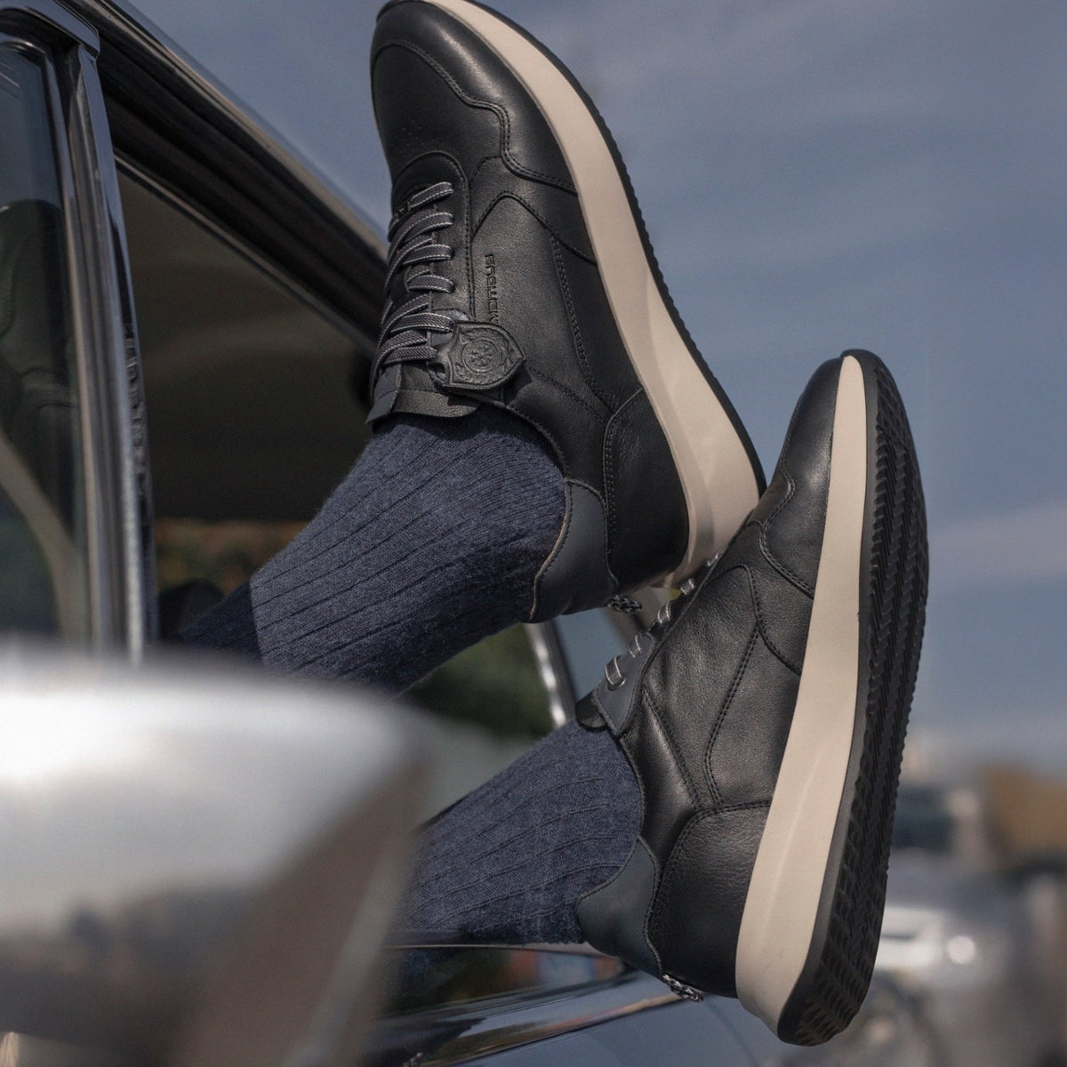 Ambitious Sneakers Ronnie Uomo in Pelle Nera