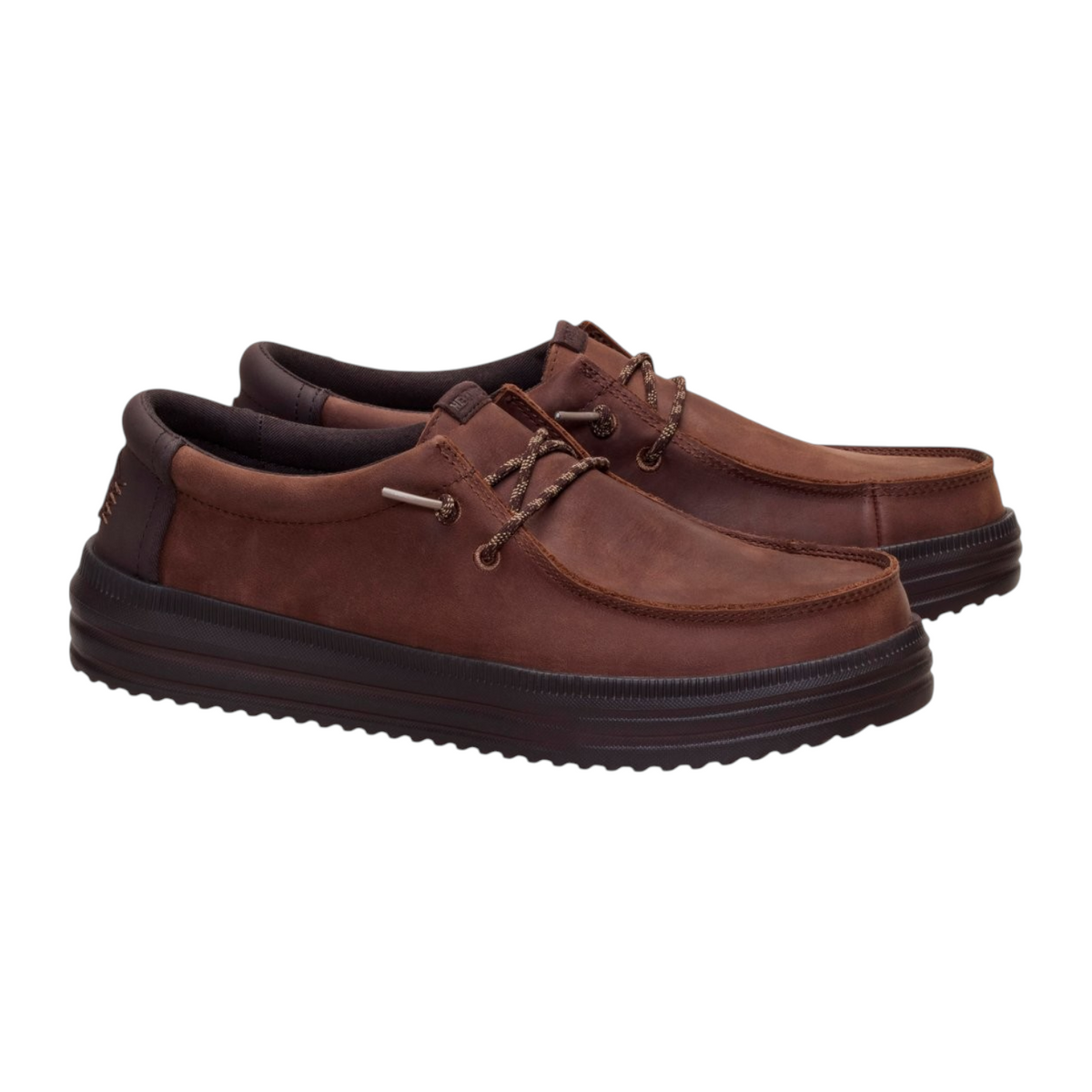 Hey Dude Rev Tumbled Leather Slip On Uomo in Pelle Cioccolato