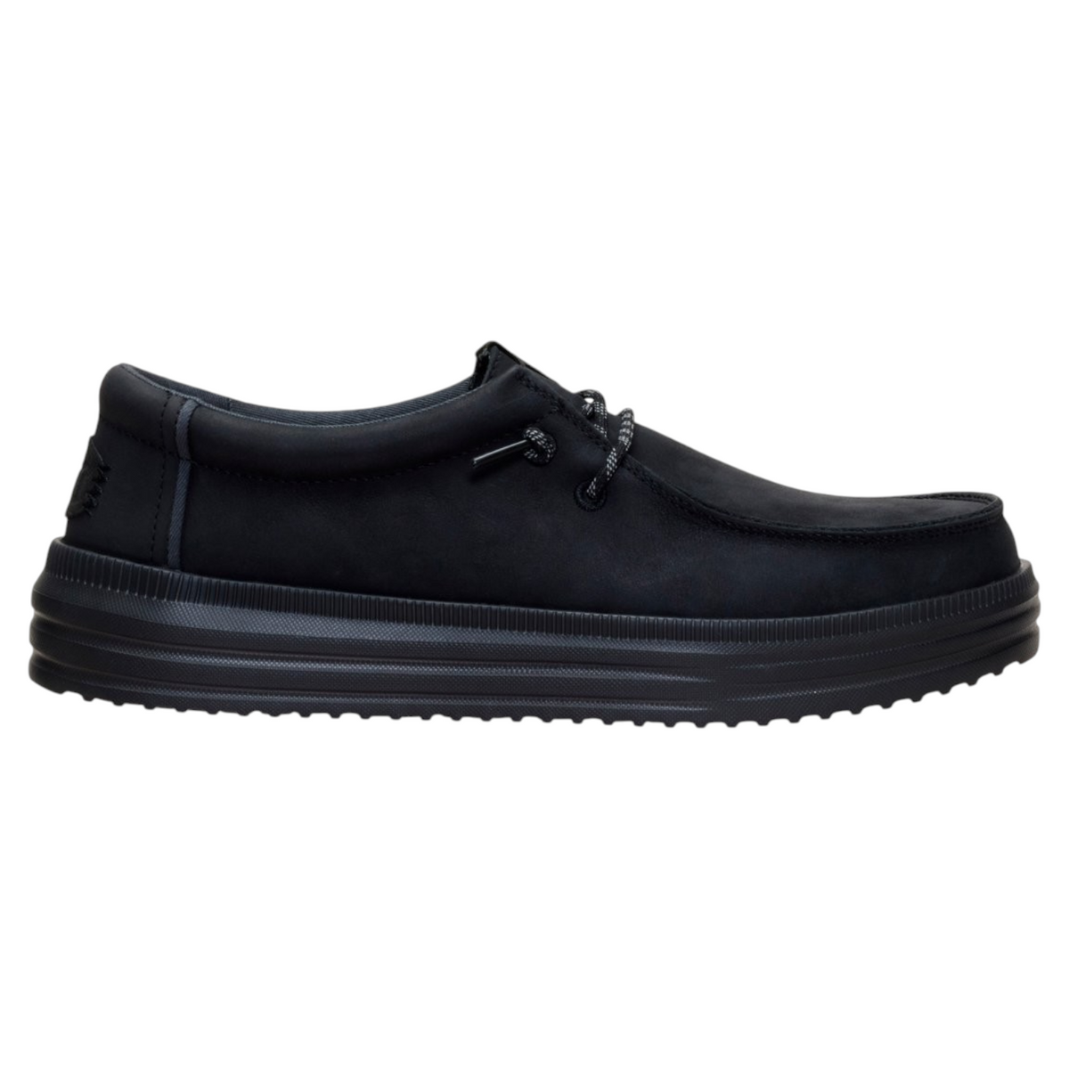 Hey Dude Rev Tumbled Leather Slip On Uomo in Pelle Nero
