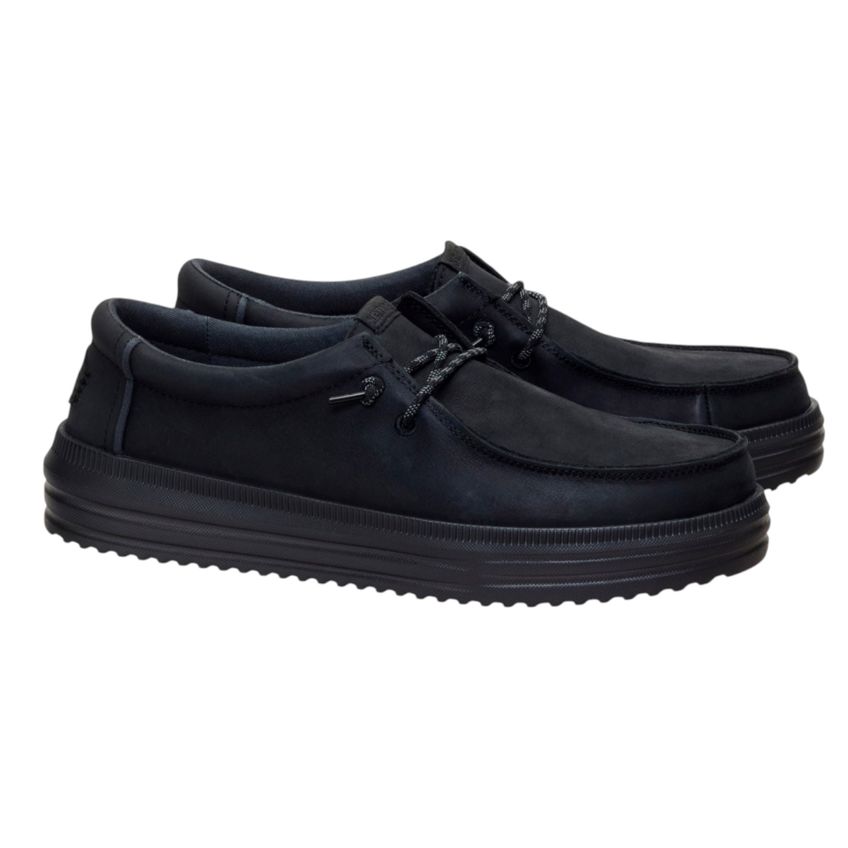 Hey Dude Rev Tumbled Leather Slip On Uomo in Pelle Nero