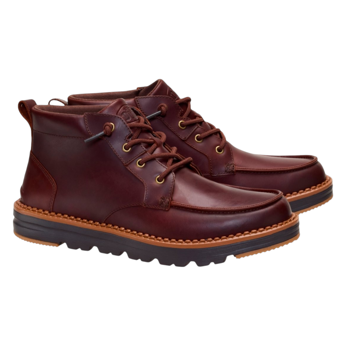 Hey Dude Flint Boot Leather Polacchino Uomo in Pelle Cioccolato