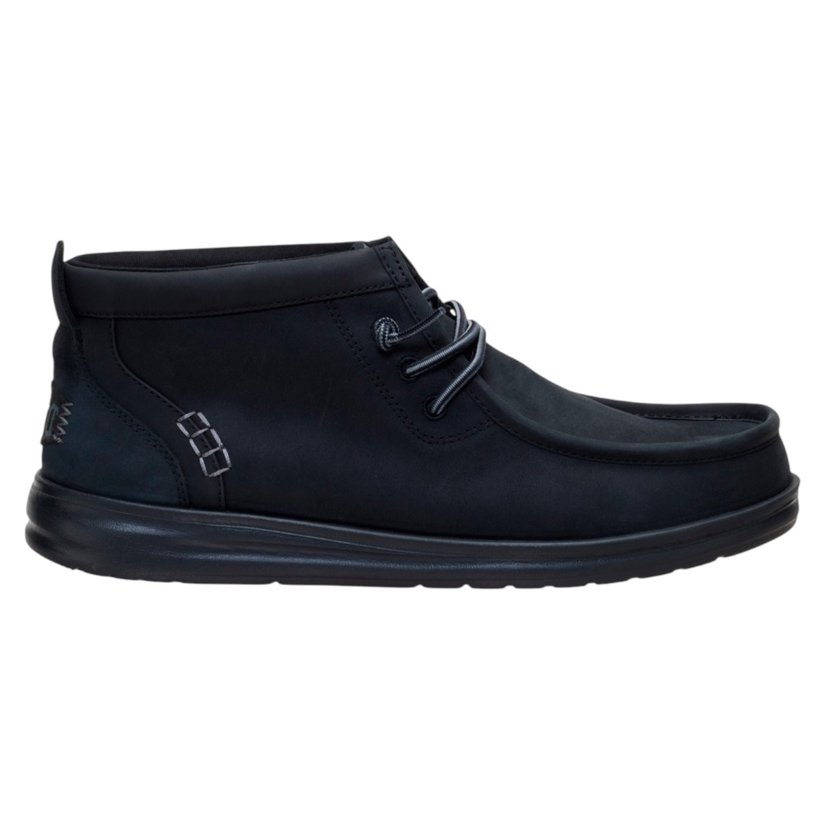 Hey Dude Wally Mid Gripr Leather Slip On Uomo in Pelle Nera