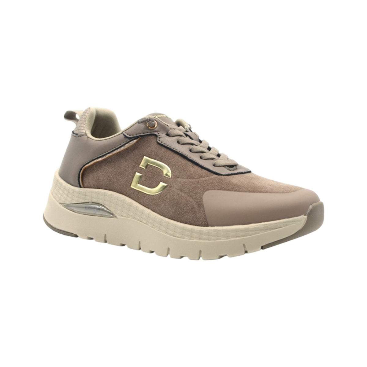 Donna Serena Sneakers Donna in Pelle e Camoscio Beige
