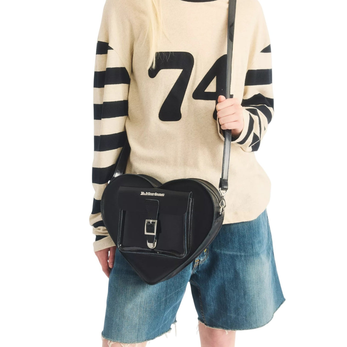 Dr. Martens Zaino/Borsa Donna in Pelle Nera a Froma di Cuore
