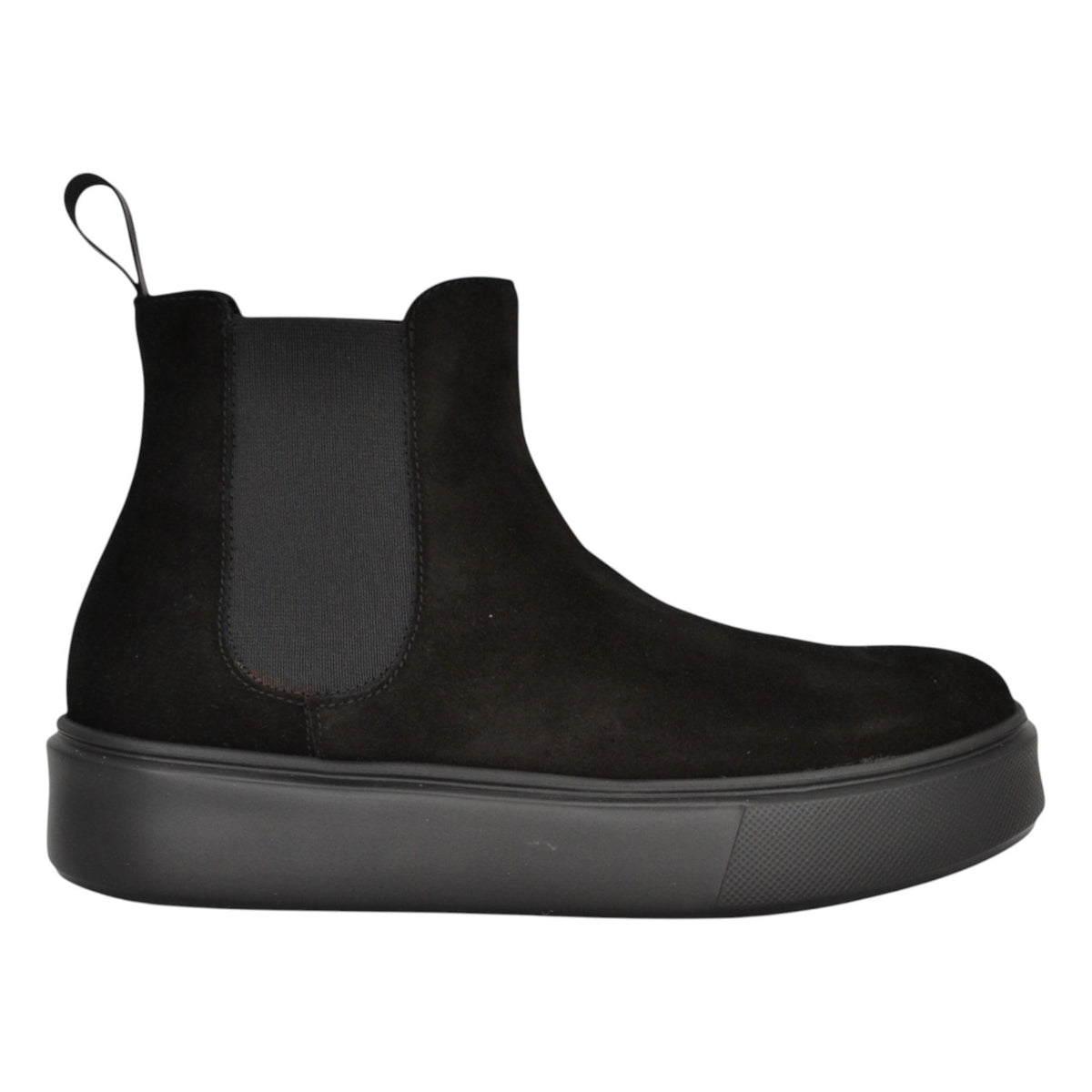 Frau Beatles Donna in Camoscio Nero con Elastico Laterale
