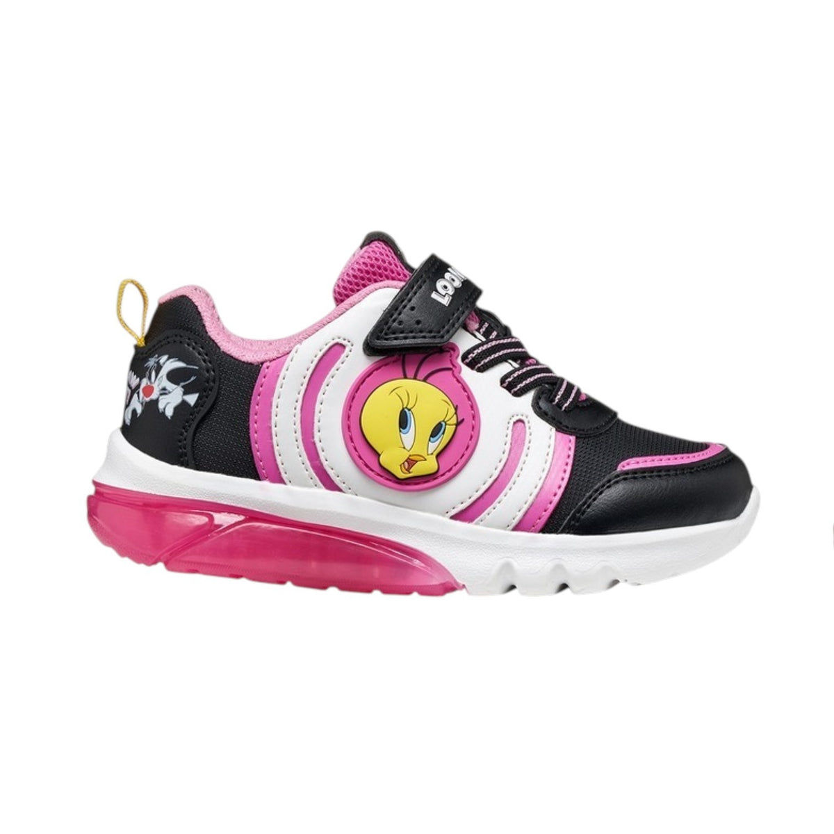 Geox Sneakers Looney Tunes Bambina Nero Rosa con Luci Numero 27